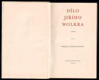 Jiří Wolker: Dílo Jiřího Wolkra
