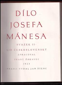 František Žákavec: Dílo Josefa Mánesa