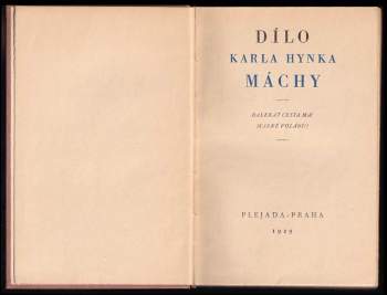 Karel Hynek Mácha: Dílo Karla Hynka Máchy