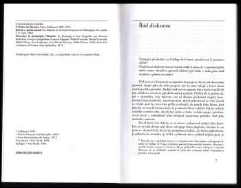 Michel Foucault: Diskurs ; Autor ; Genealogie : tři studie