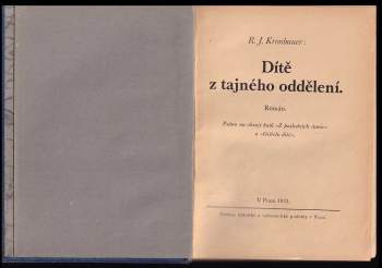 Rudolf Jaroslav Kronbauer: Dítě z tajného oddělení