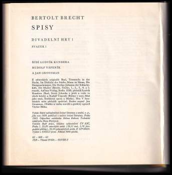 Bertolt Brecht: Divadelní hry I