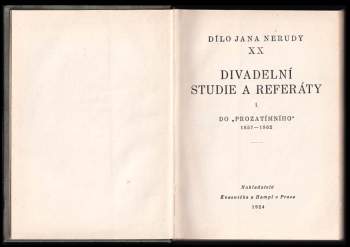 Jan Neruda: Divadelní studie a referáty I - IV KOMPLET