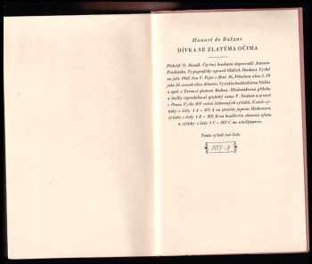 Honoré de Balzac: Dívka se zlatýma očima