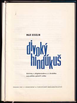 Max Eiselin: Divoký Hindúkuš