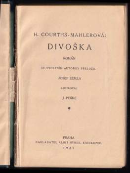 Hedwig Courths-Mahler: Divoška