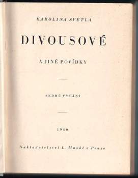 Karolina Světlá: Divousové a jiné povídky