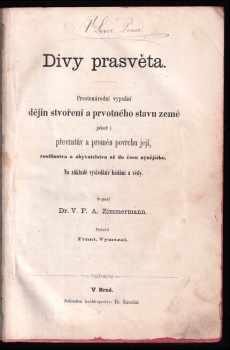 W. F. A Zimmermann: Divy prasvěta