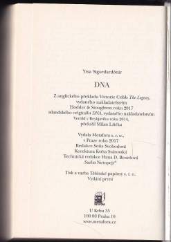 Yrsa Sigurðardóttir: DNA
