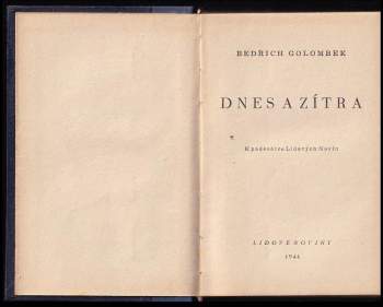 Bedřich Golombek: Dnes a zítra