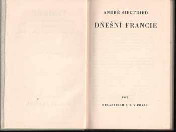 André Siegfried: Dnešní Francie