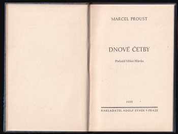 Marcel Proust: Dnové četby