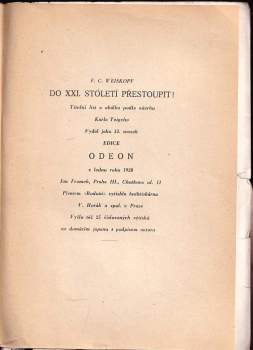 Franz Carl Weiskopf: Do 21. století přestoupit