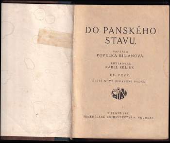 Popelka Biliánová: Do panského stavu
