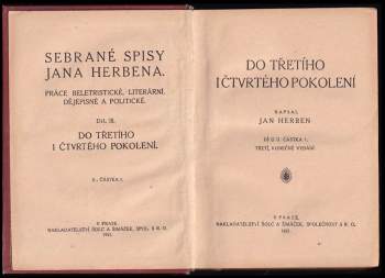 Jan Herben: Do třetího i čtvrtého pokolení I. + II. díl