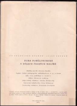 František Dvořák: Doba pobělohorská v dílech českých malířů