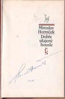 Miroslav Horníček: Dobře utajené housle ; Jablko je vinno