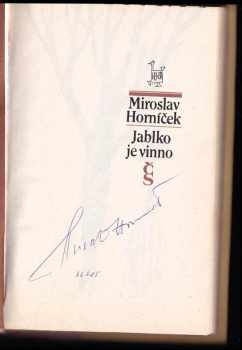 Miroslav Horníček: Dobře utajené housle ; Jablko je vinno