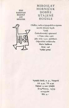 Miroslav Horníček: Dobře utajené housle
