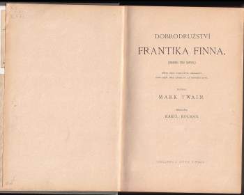 Mark Twain: Dobrodružství Frantíka Finna (kamaráda Toma Sawyera)