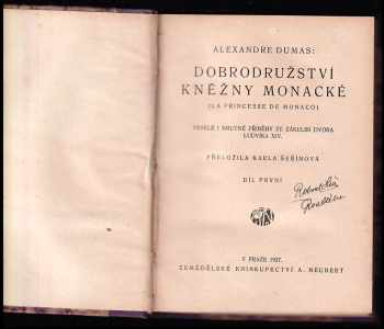 Alexandre Dumas: Dobrodružství kněžny Monacké