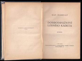 Frederick Marryat: Dobrodružství lodního kadeta