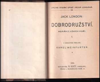 Jack London: Dobrodružství : román z jižních moří