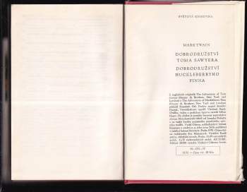 Mark Twain: Dobrodružství Toma Sawyera ; Dobrodružství Huckleberryho Finna