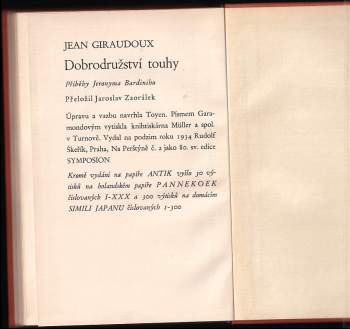 Jean Giraudoux: Dobrodružství touhy