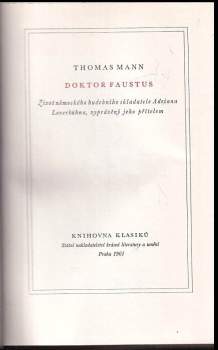 Thomas Mann: Doktor Faustus