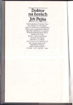 Jiří Pejša: Doktor na horách