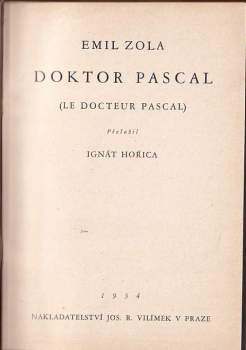 Émile Zola: Doktor Pascal