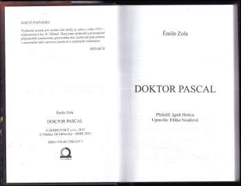 Émile Zola: Doktor Pascal