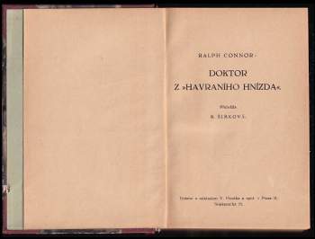 Ralph Connor: Doktor z "Havraního hnízda"