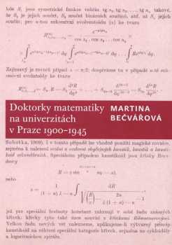 Doktorky matematiky na univerzitách v Praze 1900-1945
