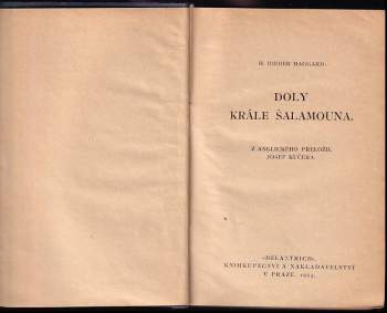 H. Rider Haggard: Doly krále Šalamouna