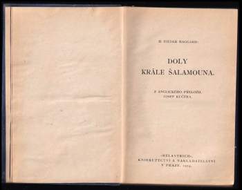 H. Rider Haggard: Doly krále Šalamouna