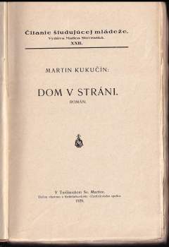 Martin Kukučín: Dom v stráni
