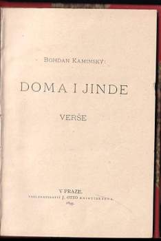 Bohdan Kaminský: Doma i jinde