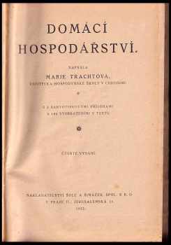 Marie Trachtová: Domácí hospodářství