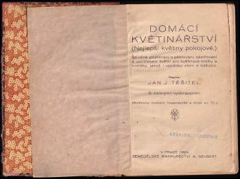 Jan Josef Těšitel: Domácí květinářství