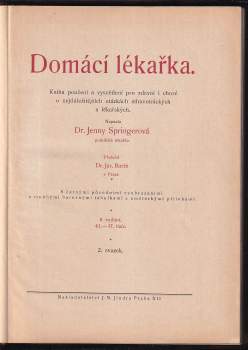 Jenny Springer: Domácí lékařka