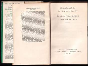 Christian Dietrich Grabbe: Don Juan a Faust ; Žert, satira, ironie a hlubší význam