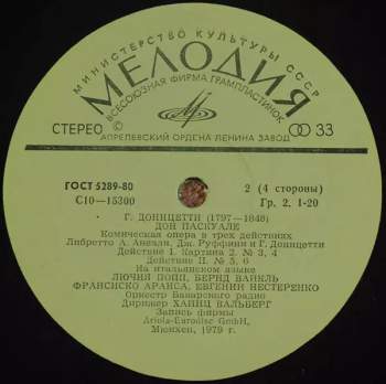 Evgeny Nesterenko: Дон Паскуале, Комическая Опера В Трех Действиях (2xLP)