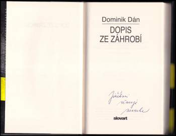 Dominik Dán: Dopis ze záhrobí
