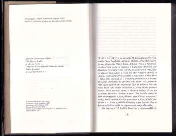 Franz Kafka: Dopisy Felici