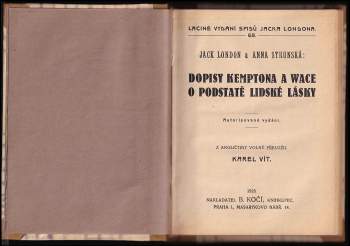 Jack London: Dopisy Kemptona a Wace o podstatě lidské lásky