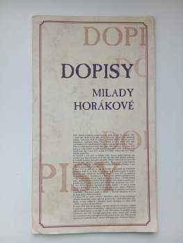 Milada Horáková: Dopisy Milady Horákové
