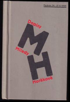 Zdeněk Urbánek: Dopisy Milady Horákové