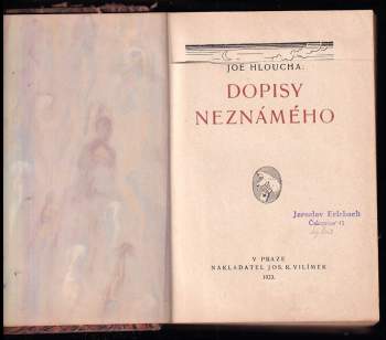 Joe Hloucha: Dopisy neznámého